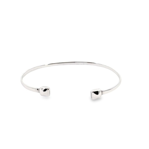 [21957SISBCUFF] Bangle With Square Ends In Sterling Silver