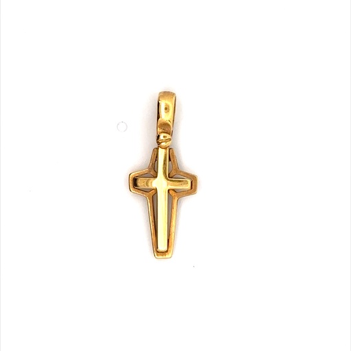 [23783JC18Ycross] Cross Pendant In 18K Yellow Gold