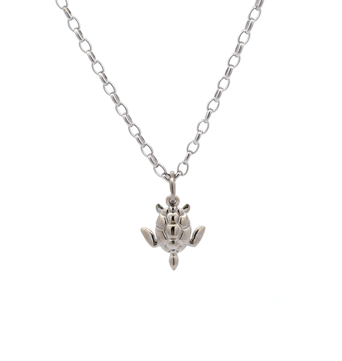 [28258] Turtle Pendant In 18K White Gold