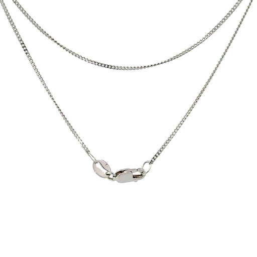 [25600] Curb Necklace In 9K White Gold 40cm