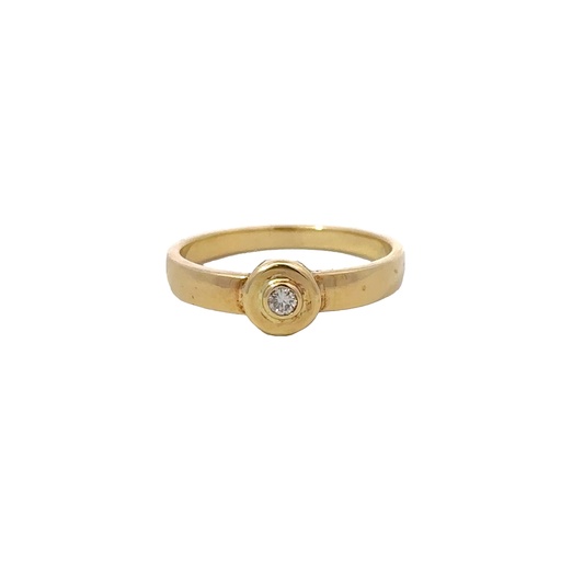 [25497jc18YRdiamond.06] Diamond Ring In 18K Yellow Gold