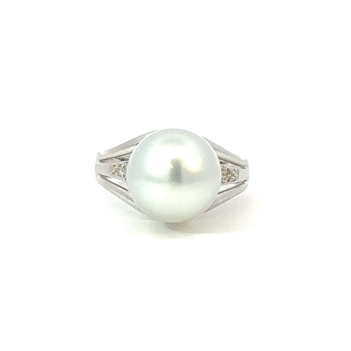 [25590SPG18WRSSPdia] South Sea Pearl 11-11.5mm Ring With Split 18K Band