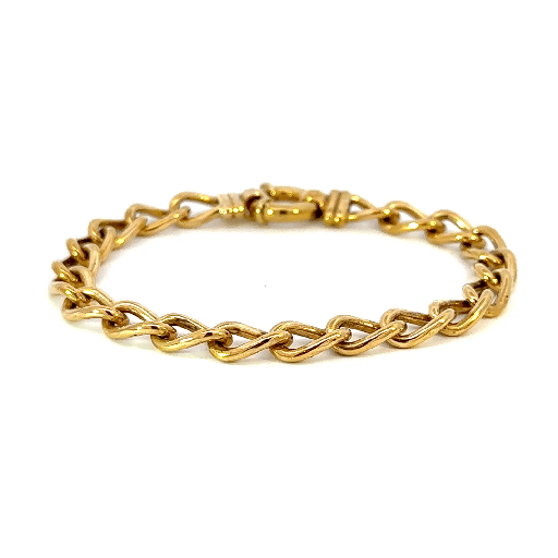 [26887SSG9YBEcurblink] Curb Link 9K Yellow Gold Bracelet
