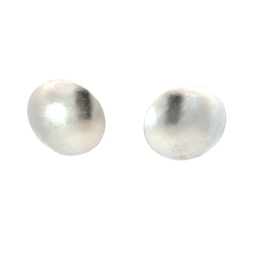 [29102Smwserdstud] Large Domed Silver Stud Earring