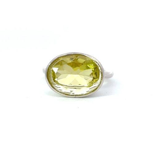 [29314SMWSRgreenamethyst] Lemon Quartz Sterling Silver Ring