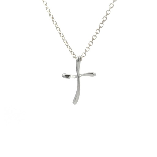[26350] Organic Cross Pendant In Sterling Silver