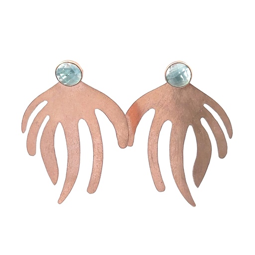 [28627SMWRGPBT] Brass Topaz Earrings | Rose Gold Plated