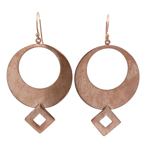 [29085SMWRGPE] Rose Gold Plated Brass Earrings