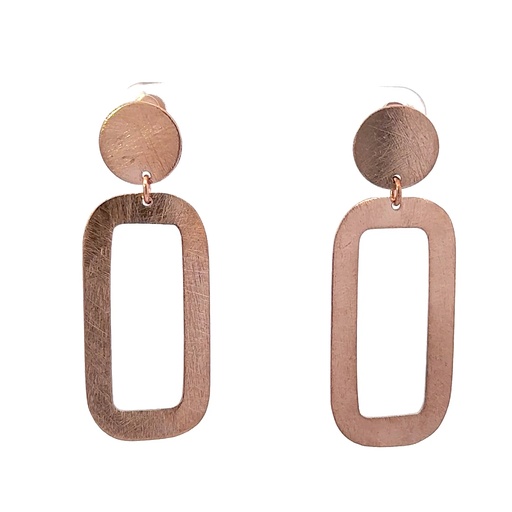 [29076SMWRGPE] Rose Gold Plated Brass Earrings