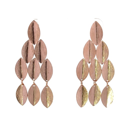 [29066] Rose Gold Plated Brass Earrings Tri Shaped