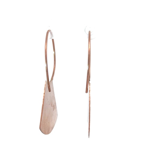 [29071SMWERGP] Rose Gold Plated Brass Earrings With A Beaten Finish