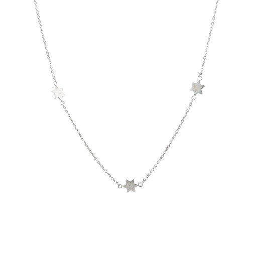 [29445SMWSNstar] Satin Star 50cm Necklace In Sterling Silver