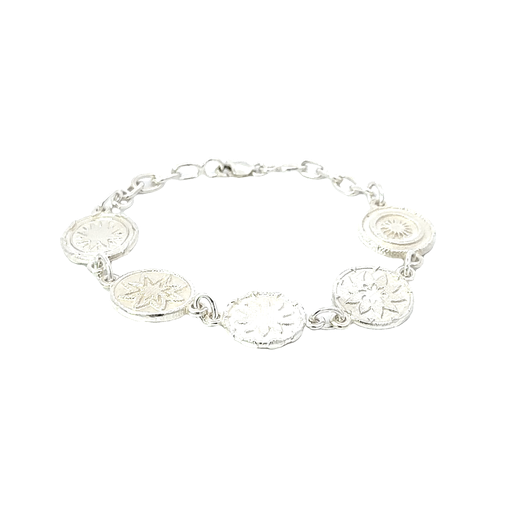 [023688] Silver Bracelet With Woven Basket Motif