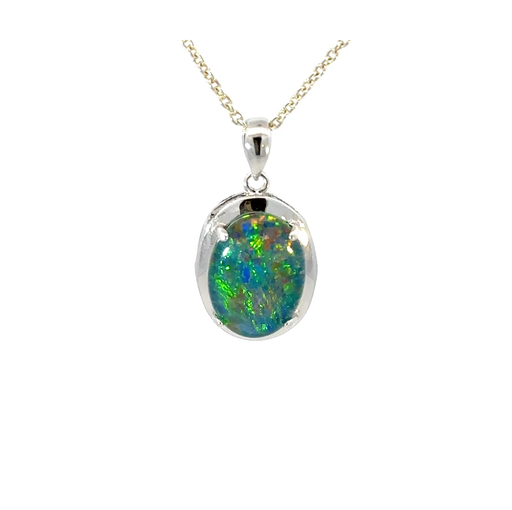[29354] Opal Pendant | Triplet Set In Sterling Silver