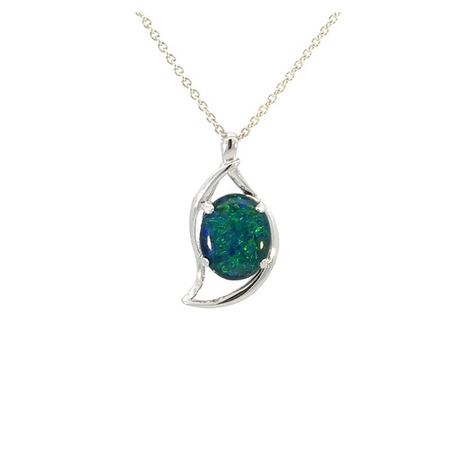 [29347] Opal Pendant | Aussie Triplet Opal In Silver
