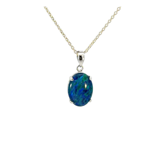 [29352] Opal Pendant | Aussie Triplet In Sterling Silver