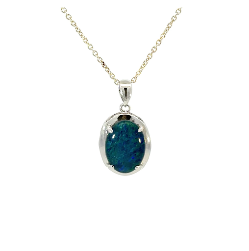 [29352] Triplet Aussie Opal Pendant In Sterling Silver