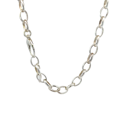 [27200] Oval Belchor Chain In Sterling Silver Necklace 50cm