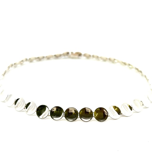 [29373SISNconcavediscs] Concave Disc Necklace In Sterling Silver