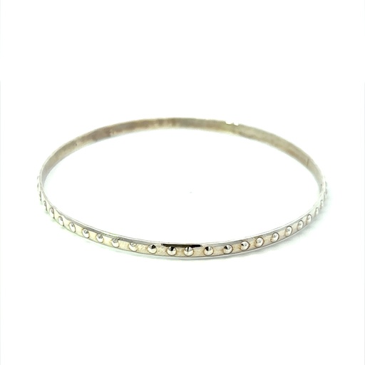 [26399] Dimpled Bangle In Sterling Silver