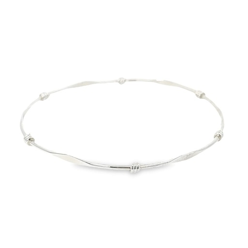 [26398] Bangle In Sterling Silver With Flatened Fronts