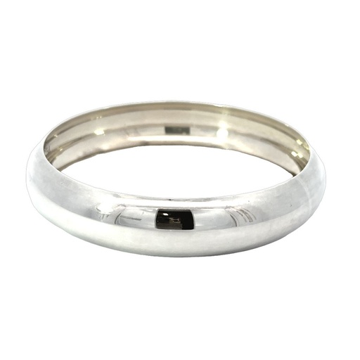 [23802] Wide Hollowed Out Bangle In Silver