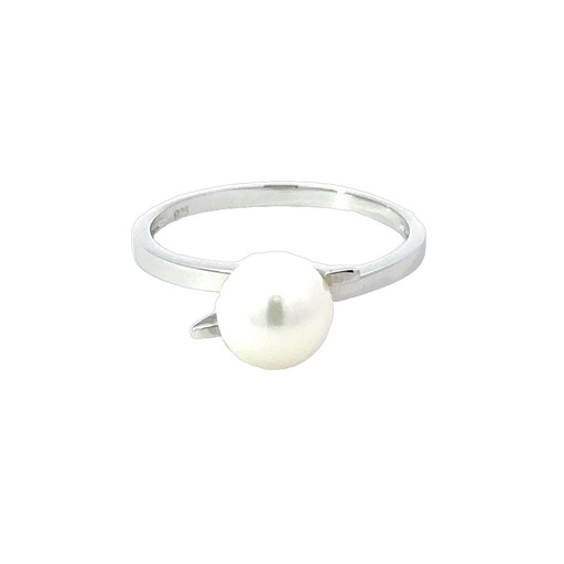 [29220] Freshwater Pearl Ring With A Sterling Silver Twist Band