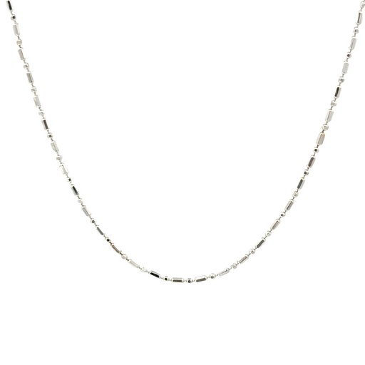 [28978SPGSNbarsnbeads] Delicate Bead & Bar Necklace In Silver
