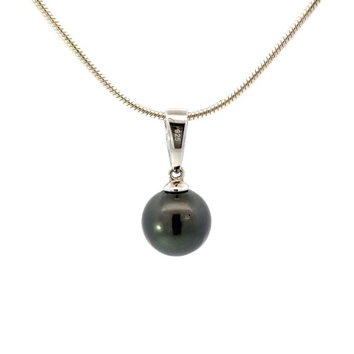 [29258] Tahitian Pearl Pendant On A Simple Silver Bail