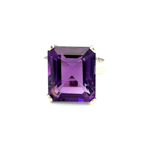 [28512JCSRamethyst] Deep Purple Amethyst Ring In Sterling Silver
