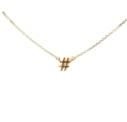 [21796SPETSNInfluencer/24348] Petals Plated Hashtag # "influencer" Silver Necklace
