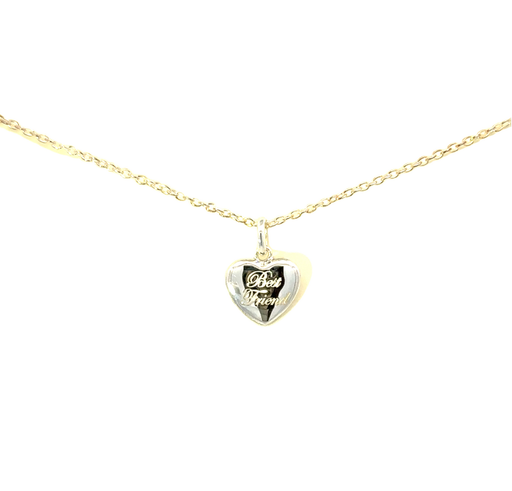 [21796SPETSNYouandme/24348] Petals Heart Pendant "You & Me" Silver Necklace