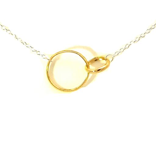 [21796SPETSNBrother&Sister24348] Petals Silver Necklace & Plated Links "Brother & Sister"