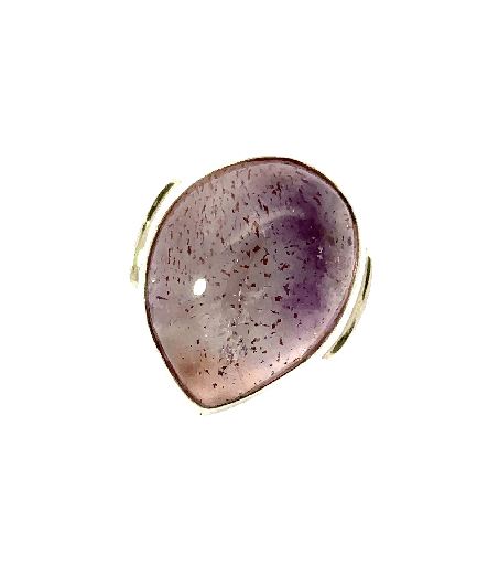 [25574] Quartz Gemstone Ring With Striking Inclusions