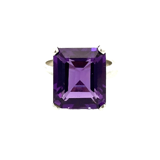 [29584] Vibrant Amethyst Ring In Sterling Silver