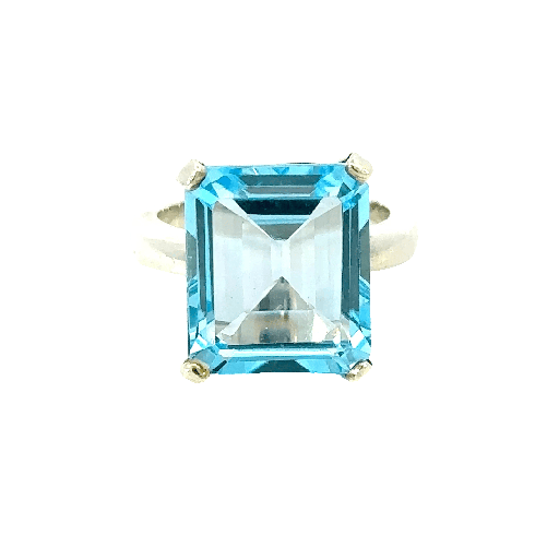 [29675JCSRbluetopaz] Blue Topaz Gemstone Ring In Sterling Silver