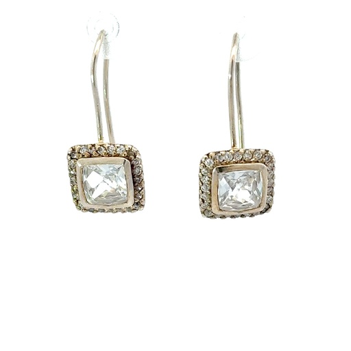 [22914] Cubic Zirconia Earrings On Hooks