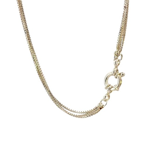 [29368SMWSNdoublestrand] Multi Strand Necklace In Sterling Silver