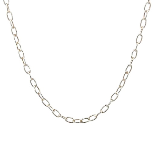 [29280SMWSNchain] Delicate Oval Link Necklace In Sterling Silver