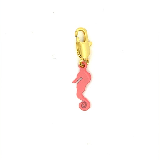[28363SLNGPPseahorsecharm] Pink Seahorse Charm