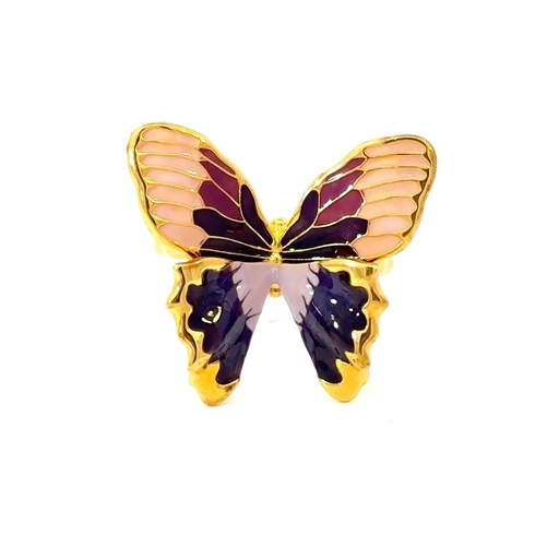 [28248SLNGPRbutterfly] Terinos Butterfly Ring In Hand Painted Enamel