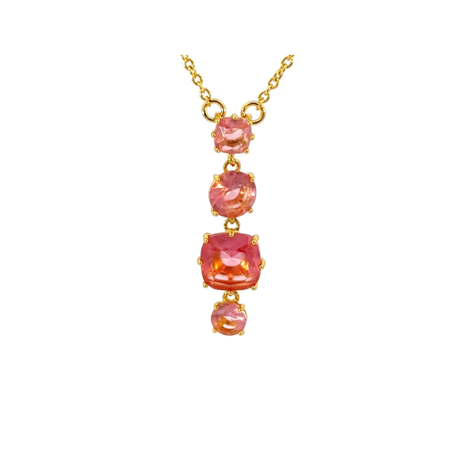 [28124SLNGPNpinkcrystaldrop] Peach La Diamantine Crystal Drop Necklace
