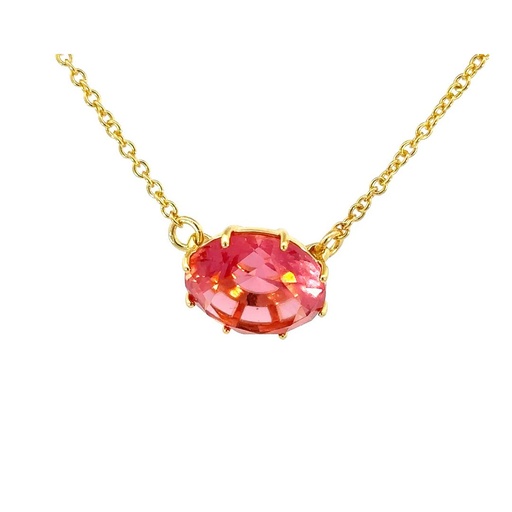 [28126SLNGPNpinkcrystal] Peachy Pink La Diamantine Crystal Necklace