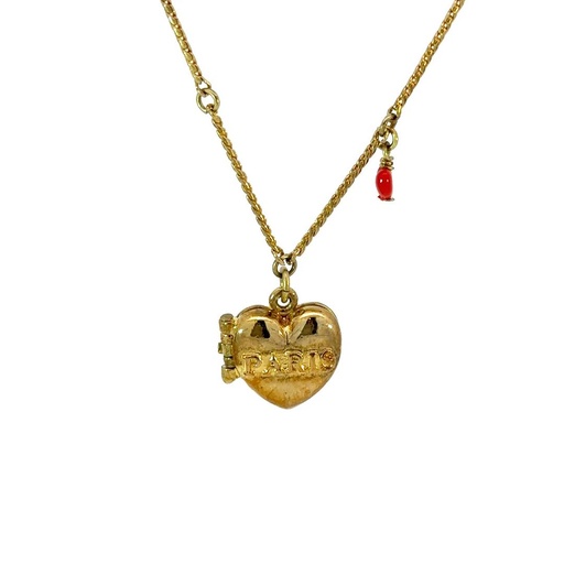 [28129SLNGPNparisheartlocket] From Paris With Love Necklace