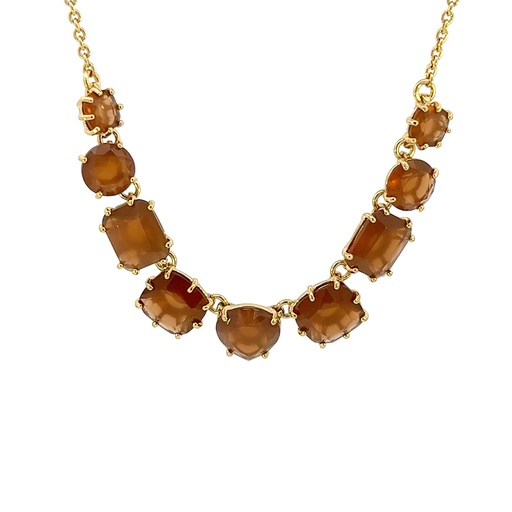 [19141SLNGPNbrowncrystalstrand] Chocolate La Diamantine Necklace