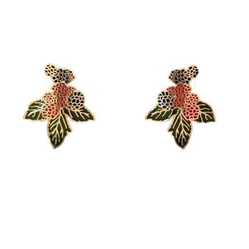 [27359SLNGPEberries] Berries Enamel Earrings