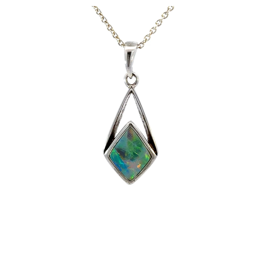 [24622SPGSPdbtopal] Aussie Doublet Opal Pendant In Sterling silver