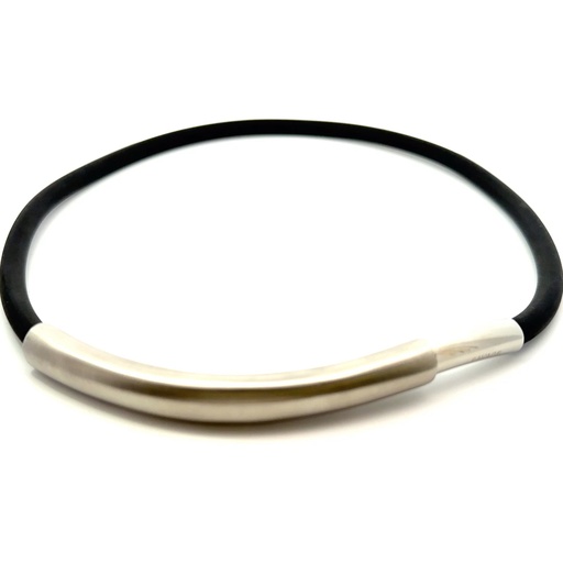 [29750SCUneoprene] Neoprene Necklace With Stainless Steel Feature