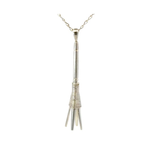 [26083] Sterling Tribal Power: Men's Pronged Spear Pendant