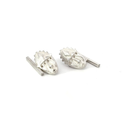 [26296JCSCUFFLINKmask] Papua Pride: Men's Tribal Mask Cufflinks Inspired by PNG